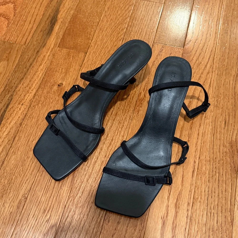 St. Agni Women's Brasserie Strappy Kitten Heel Sandals - Picture 3 of 6